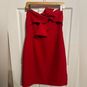 Alexia Admor Bow Detail Red Strapless Dress